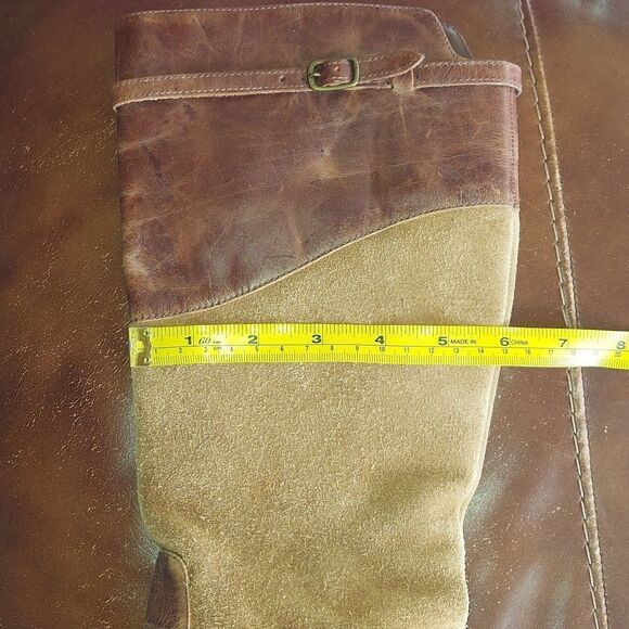 Matisse Leather Suede Tan Buckle Riding Boots Sz 7 - Picture 10 of 11